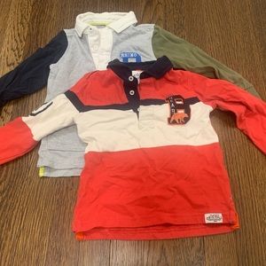 Bundle of 2 long sleeve collared t shirts for toddler
